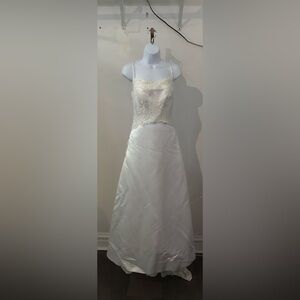 Casablanca Elegant White Wedding Lace Gown